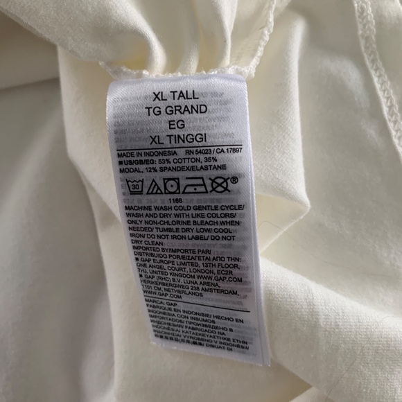 GAP Modern Funnel Neck XL Tall Ruched White Cropped Tank Top - Picture 5 of 5